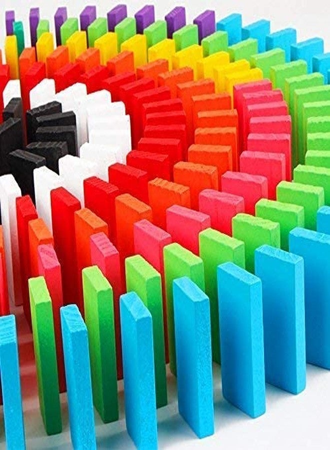 PULSBERY مجموعة مكعبات بناء الدومينو غير القابلة للكسر من PULSBERY للأطفال من سن 3 إلى 8 سنوات، 12 لونًا متعددًا، 100 قطعة (لعبة مكعبات بناء الدومينو) - Image 1